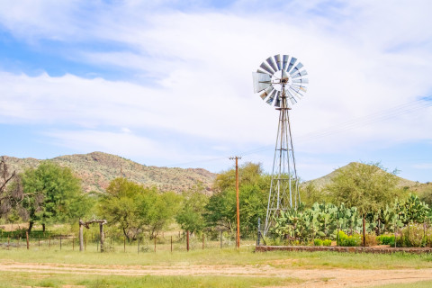 Windmill on the farm in Namibia. Photo: Mostphotos.